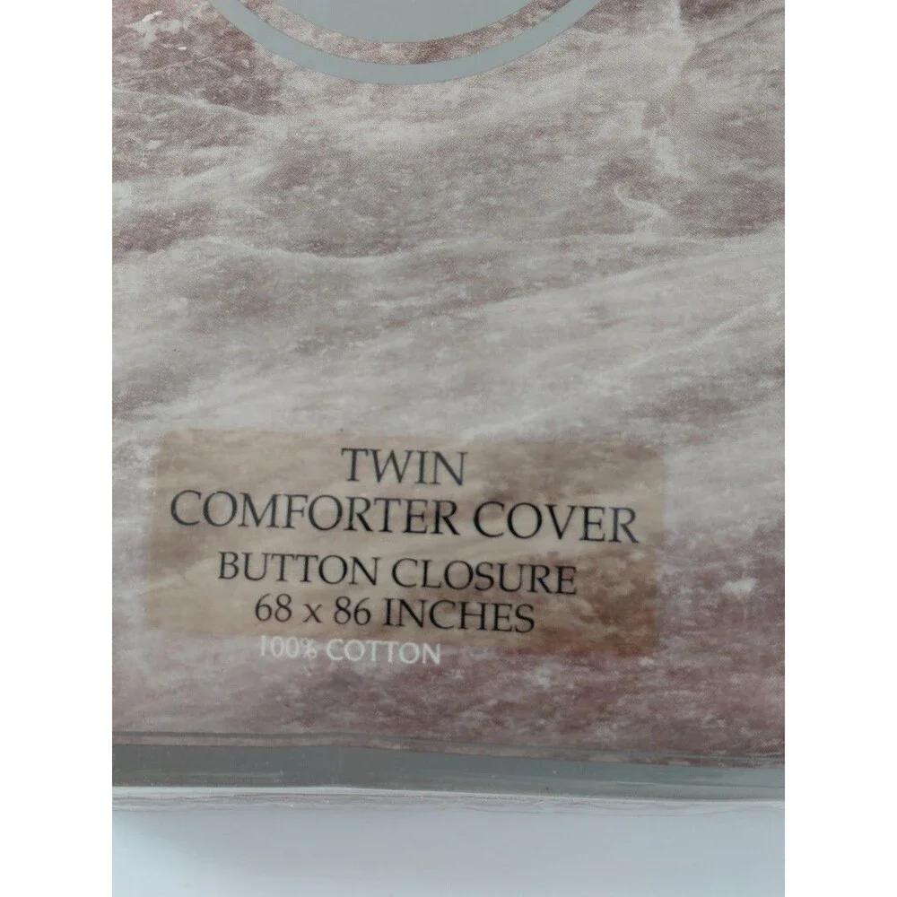 Coventry Manor Twin Comforter Cover 100% Cotton Cream Lace Button Closure 68x86